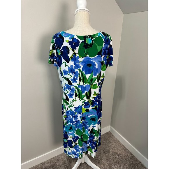 Ralph Lauren Womens Floral Dress 18 XL Blue Floral - Picture 2 of 9